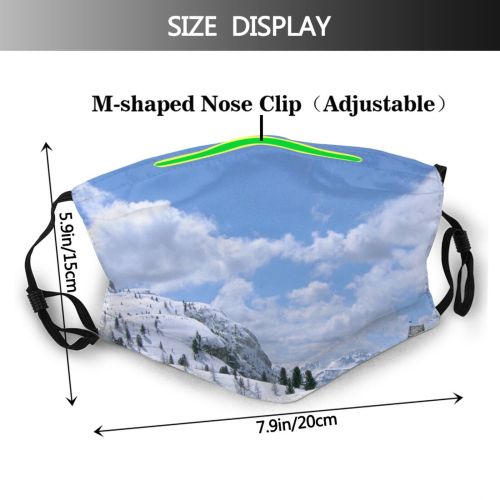 yanfind Winter Sky Winter Cottage Cloud Geological Dolomite Landscape Mountain Sky Snow Clouds Dust Washable Reusable Filter and Reusable Mouth Warm Windproof Cotton Face