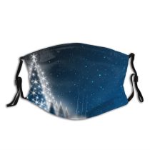 yanfind Eve Winter Celebration Night Sky Ice Snow Design Tree Tree Light Wonderland Dust Washable Reusable Filter and Reusable Mouth Warm Windproof Cotton Face