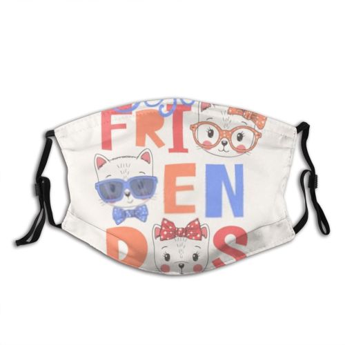 yanfind Friends Smile Tee Childish Fashion Little Cat Cute Kitty Meow Slogan Best Dust Washable Reusable Filter and Reusable Mouth Warm Windproof Cotton Face