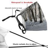 yanfind Winter Winter Natural Atmospheric Landscape Sky Branch Snow Tree Tree Trees Freezing Dust Washable Reusable Filter and Reusable Mouth Warm Windproof Cotton Face