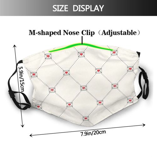 yanfind February Mail Romance Cute Sealed Seamless Wedding Doodle Simple Vintage Envelope Design Dust Washable Reusable Filter and Reusable Mouth Warm Windproof Cotton Face