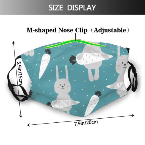 yanfind Childish Isolated Fantasy Friendly Postcard Pack Fabric Decoration Hares Hare Rabbits Abstract Dust Washable Reusable Filter and Reusable Mouth Warm Windproof Cotton Face