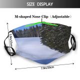 yanfind Winter Freeze Slope Winter Woody German Landscape Mountain Bavaria Sky Sleigh Ice Dust Washable Reusable Filter and Reusable Mouth Warm Windproof Cotton Face