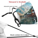yanfind Lake Vacation Daylight Mountain Waterfowl Clouds River Scenery Swan Beautiful Austria Alps Dust Washable Reusable Filter and Reusable Mouth Warm Windproof Cotton Face