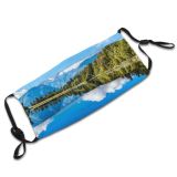 yanfind Lake Daylight Calm Mountain Forest Tranquil Scenery Snow Outdoors Season Trees Sky Dust Washable Reusable Filter and Reusable Mouth Warm Windproof Cotton Face