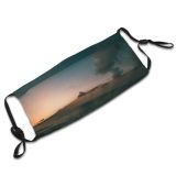 yanfind Idyllic Afterglow Oceanside Sunset Seaside Dawn Sea Clouds Beach Surf Tranquil Scenery Dust Washable Reusable Filter and Reusable Mouth Warm Windproof Cotton Face