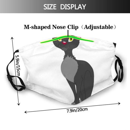 yanfind Isolated Cat Cute Fauna Design Pet Fluffy Eyes Tail Drawn Paws Cartoon Dust Washable Reusable Filter and Reusable Mouth Warm Windproof Cotton Face