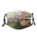 yanfind Neighbourhood Building Town Florence Waterway Ponte Bridge Reflection Old Italy River Channel Dust Washable Reusable Filter and Reusable Mouth Warm Windproof Cotton Face