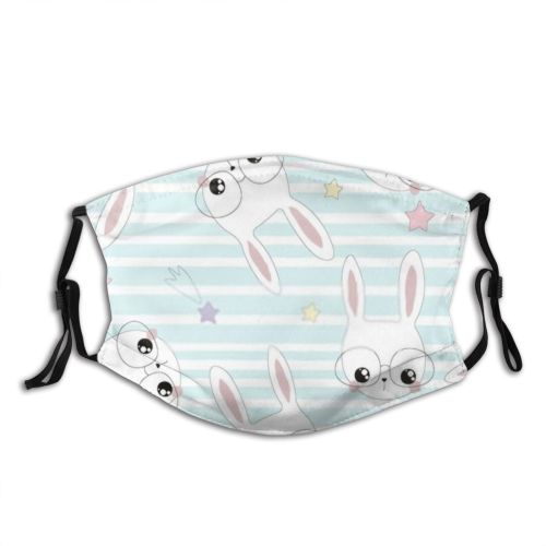 yanfind Garden Decor Kawaii Cute Easter Seamless Colorful Hare Kid Pastel Rabbit Child Dust Washable Reusable Filter and Reusable Mouth Warm Windproof Cotton Face