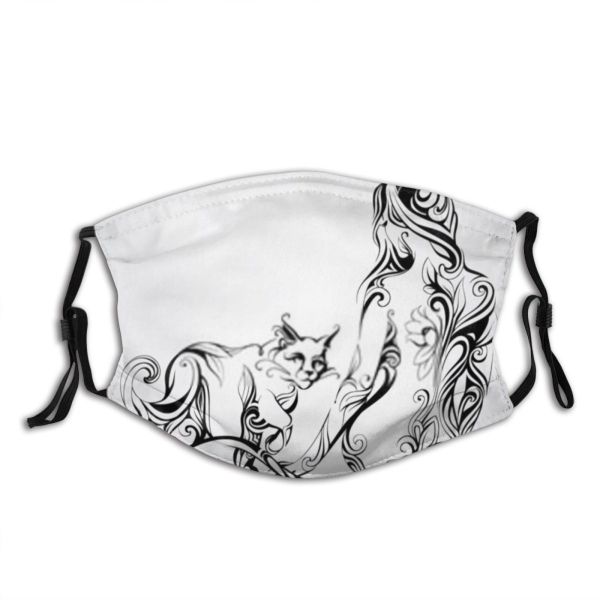 yanfind Naked Fashion Flora Cat Vegetation Fantasy Model Figure Lady Ornament Cunning Idea Dust Washable Reusable Filter and Reusable Mouth Warm Windproof Cotton Face