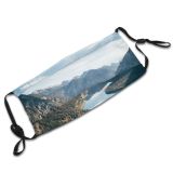 yanfind Lake Daylight Sunset Hike Dawn Mountain Sunshine Clouds Scenery Valley Hills Outdoors Dust Washable Reusable Filter and Reusable Mouth Warm Windproof Cotton Face