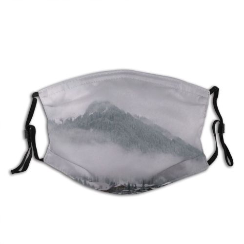 yanfind Winter Mist Winter Atmospheric Cloud Geological Mountain Sky Snow Mountain Landforms Mountainous Dust Washable Reusable Filter and Reusable Mouth Warm Windproof Cotton Face