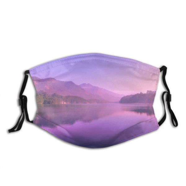 yanfind Lake Lakeside Mountains Dust Washable Reusable Filter and Reusable Mouth Warm Windproof Cotton Face