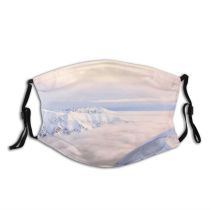 yanfind Ice Glacier Landscape Frozen Sunset Outdoors Frost Hill Travel High Dawn Fog Dust Washable Reusable Filter and Reusable Mouth Warm Windproof Cotton Face
