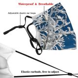 yanfind Winter Plant Twig Tree Branch Frost Winter Freezing Snow Scene Dust Washable Reusable Filter and Reusable Mouth Warm Windproof Cotton Face