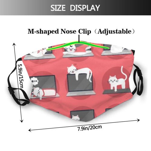 yanfind Isolated Cat Variety Colorful Simple Laptop Pose Sleep Notebook Play Hindrance Dust Washable Reusable Filter and Reusable Mouth Warm Windproof Cotton Face