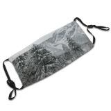 yanfind Winter Frost Spruce Winter Mountain Balsam Shortleaf Spruce Snow Mountain Landforms Forest Dust Washable Reusable Filter and Reusable Mouth Warm Windproof Cotton Face