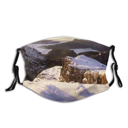 yanfind Dawn Infinity Welding Dramatic Range Snowdrift  Landscape Purity Tasmania Snow Sunrise Dust Washable Reusable Filter and Reusable Mouth Warm Windproof Cotton Face