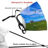yanfind Idyllic Daylight Field Rock Clouds Grassfield Scenery Rural Grass Outdoors Sky Grassland Dust Washable Reusable Filter and Reusable Mouth Warm Windproof Cotton Face