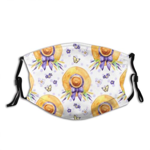 yanfind Country Butterfly Repeated Farm Garment Vacation Village Cute Shabby Seamless Colorful Lavender Dust Washable Reusable Filter and Reusable Mouth Warm Windproof Cotton Face