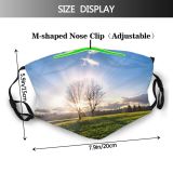 yanfind Field Tranquil Fields Morning Winter Natural Atmospheric Hills Cloud Sunset Landscape Sky Dust Washable Reusable Filter and Reusable Mouth Warm Windproof Cotton Face