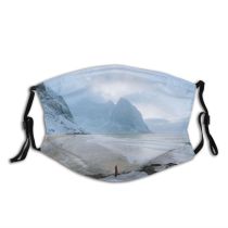 yanfind Ice Glacier Amazing Daylight Sunset Frost Mood Frosty Mountain Waves Rock Iceberg Dust Washable Reusable Filter and Reusable Mouth Warm Windproof Cotton Face