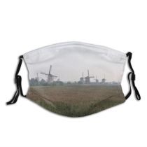 yanfind Mill Field Mills Polder Atmospheric Area Rural Buildings Turbine Holland Crop Farm Dust Washable Reusable Filter and Reusable Mouth Warm Windproof Cotton Face