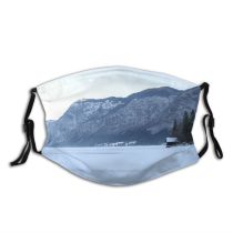 yanfind Winter Landforms Lake Mountain Sky Range Highland Mountainous Alps Winter Freezing Snow Dust Washable Reusable Filter and Reusable Mouth Warm Windproof Cotton Face