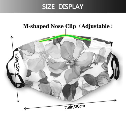 yanfind Fashion Flora Cute Seamless Natural Vintage Blossom Cherry Design Bloom Beautiful Blooming Dust Washable Reusable Filter and Reusable Mouth Warm Windproof Cotton Face