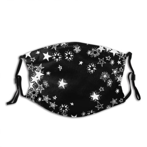 yanfind Explosion Isolated Sketchy Shiny Asterisk Fashion Cute Comet Sky Doodle Firework Primitive Dust Washable Reusable Filter and Reusable Mouth Warm Windproof Cotton Face