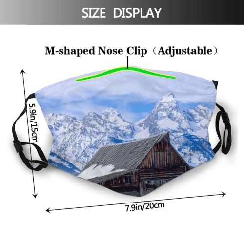 yanfind Grand Snow Architecture Wyoming Archival Travel Park Teton Winter Barn National Moulton Dust Washable Reusable Filter and Reusable Mouth Warm Windproof Cotton Face