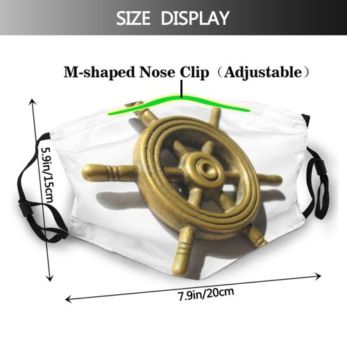 yanfind Sailboat Navigation Mariner Sailor Shipswheel Pilot Boat Ship Metal Nautical Wheel Accessory Dust Washable Reusable Filter and Reusable Mouth Warm Windproof Cotton Face