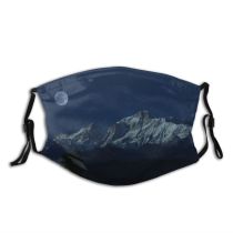 yanfind Ice Glacier Frost Frosty Mountain Snowy Icy Clouds Frozen Peaks Scenery Capped Dust Washable Reusable Filter and Reusable Mouth Warm Windproof Cotton Face