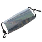 yanfind Field Landscape Area Rural Natural Atmospheric Farm Morning Podzim Sky Haze Tree Dust Washable Reusable Filter and Reusable Mouth Warm Windproof Cotton Face