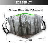 yanfind Mist Natural Atmospheric Autumn Cemetery Sadness Woody Fog Landscape Haze Spooky Gothic Dust Washable Reusable Filter and Reusable Mouth Warm Windproof Cotton Face