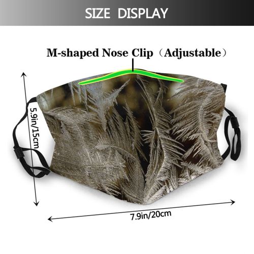 yanfind Winter Frozen Freeze Plant Forrest Ice Crystal Twig Frost Window Abstract Garden Dust Washable Reusable Filter and Reusable Mouth Warm Windproof Cotton Face
