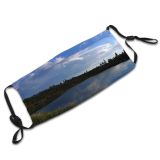 yanfind Cloud Resources Lake Landscape Sky Reflection Slovenia Lake Natural Forests Clouds Dust Washable Reusable Filter and Reusable Mouth Warm Windproof Cotton Face