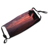 yanfind Dusk Afterglow Cloud Sunset Beach Sunset Vacation Sky Horizon Sunrise Tree Tropical Dust Washable Reusable Filter and Reusable Mouth Warm Windproof Cotton Face
