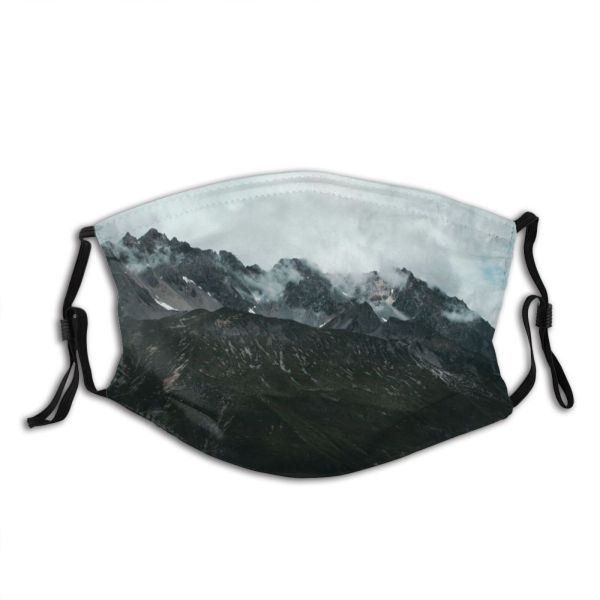 yanfind Idyllic Mountain Clouds Tranquil Scenery Mountains Outdoors Wilderness Sky Peaceful Range Rocky Dust Washable Reusable Filter and Reusable Mouth Warm Windproof Cotton Face