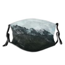 yanfind Idyllic Mountain Clouds Tranquil Scenery Mountains Outdoors Wilderness Sky Peaceful Range Rocky Dust Washable Reusable Filter and Reusable Mouth Warm Windproof Cotton Face