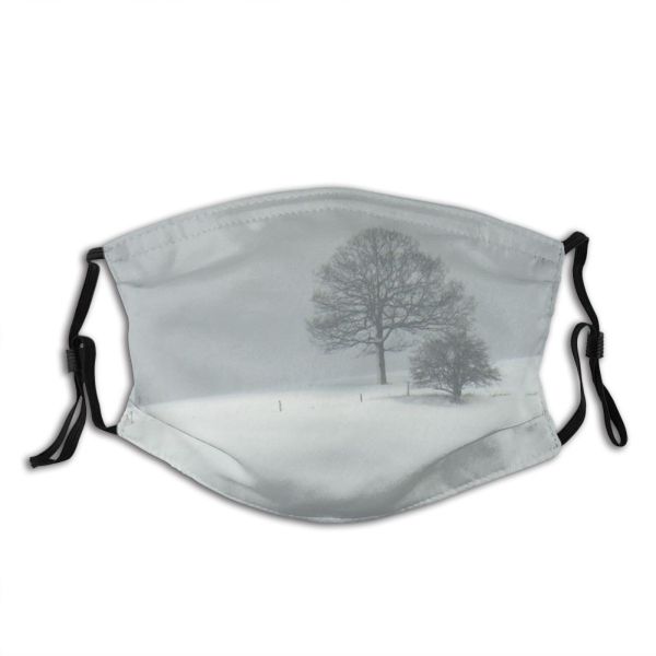 yanfind Fog Winter Mist Silence Tree Storm Blizzard Snow Tree Winter Atmospheric Freezing Dust Washable Reusable Filter and Reusable Mouth Warm Windproof Cotton Face