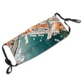 yanfind Idyllic Coast Shot Town Footage Vacation Yacht Croatia Ship Seaside Harbor Journey Dust Washable Reusable Filter and Reusable Mouth Warm Windproof Cotton Face