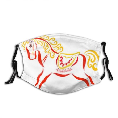 yanfind Abstract Isolated Bridle Emblem Pony Decor Mane Game Saddle Colorful Kid Coloring Dust Washable Reusable Filter and Reusable Mouth Warm Windproof Cotton Face