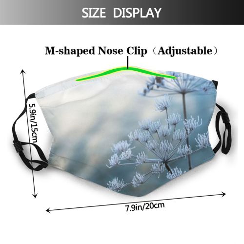 yanfind Ice Frost Dry Landscape Frozen Tree Freshness Snow Branch Wildflower Abstract Flower Dust Washable Reusable Filter and Reusable Mouth Warm Windproof Cotton Face