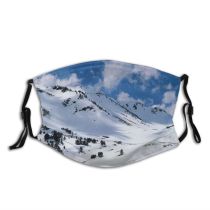 yanfind Val Winter Slope Massif Winter Port Geological Landscape Mountain Sky Snow Mountain Dust Washable Reusable Filter and Reusable Mouth Warm Windproof Cotton Face