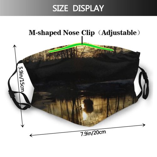 yanfind Cloud Landscape Reflection Sunset Sky Tree Morning Natural Evening River Evening Dust Washable Reusable Filter and Reusable Mouth Warm Windproof Cotton Face