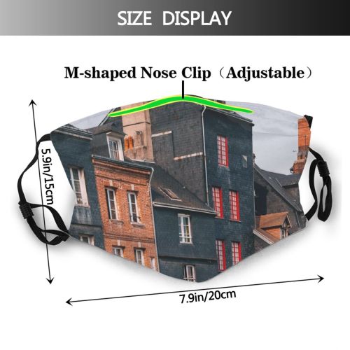 yanfind Idyllic Masonry Accommodation Town Estate Calm Exterior Sunset Honfleur Heritage Twilight Historic Dust Washable Reusable Filter and Reusable Mouth Warm Windproof Cotton Face