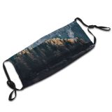 yanfind Idyllic Lake Calm Mountain Forest Tranquil Relax Scenery Trees Lakeside Peaceful Landscape Dust Washable Reusable Filter and Reusable Mouth Warm Windproof Cotton Face