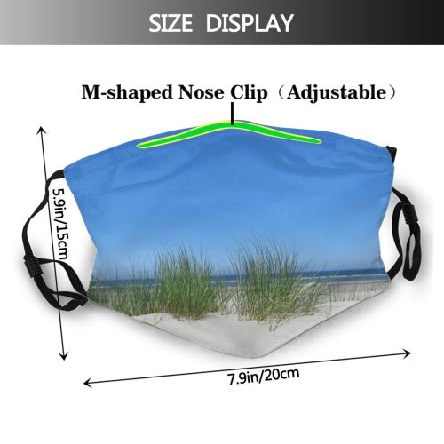 yanfind Sand Beach Dunes Landscape Sky Lighthouse Vegetation Island Grass Natural Daytime Dust Washable Reusable Filter and Reusable Mouth Warm Windproof Cotton Face
