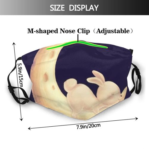 yanfind Childish Kid Isolated Beautiful Child Moon Easter Decorative Pet Shower Sky Hare Dust Washable Reusable Filter and Reusable Mouth Warm Windproof Cotton Face